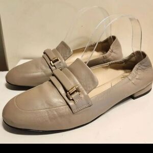 Bruno Magli "Vinny" Taupe Luxe Leather Bit Flat Loafers Size 6.5/37 Ret.$395